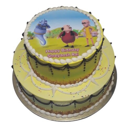 Motu patlu theme cake | Cartoon cake, Cake designs for kids, Cake designs  birthday