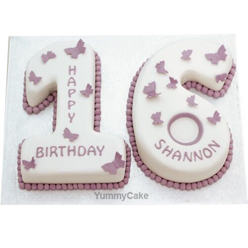 Sweet 16 Fondant Cake with Pink, Yellow, and White Decoration and edib –  Circo's Pastry Shop