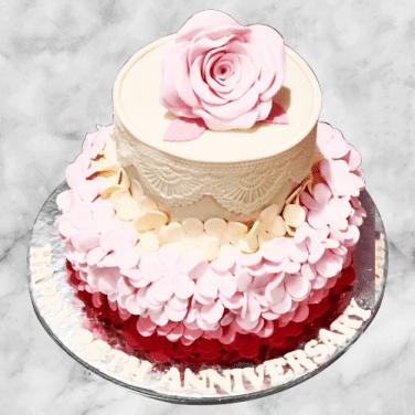 Traditional Anniversarywedding Multilayer Cake With Flowers Stock Photo -  Download Image Now - iStock