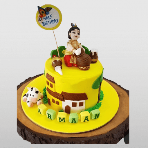 Celebrating Laddoo Gopal's birthday at the bakery today 🦚 Happy Janmashtami  💕 #janmashtami #janmashtamicake | Instagram