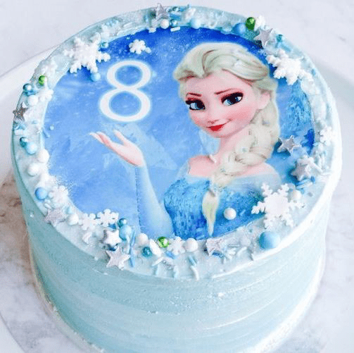 There are Little snow flakes coming out of Elsa's hand” is what my daughter  said about… | Frozen birthday party cake, Frozen birthday cake, Sunshine birthday  cakes